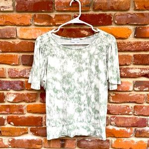 Luxology tie dye flutter sleeve top